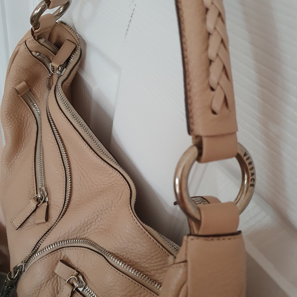 Versace Vintage Beige calfskin grained leather shoulder bag - Picture 2 of 7